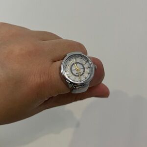 Finger Silver Watch Retro Miniature Watch Mini White Dial Gold Kawaii Doll NWT